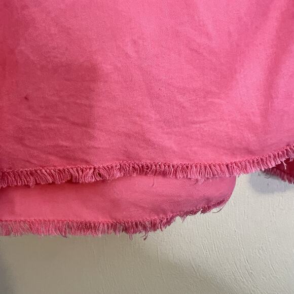 Chico's Shirt Women's 12 Pink Frayed Trim Roll-Tab Long Sleeve Button Up Blouse - Picture 7 of 10